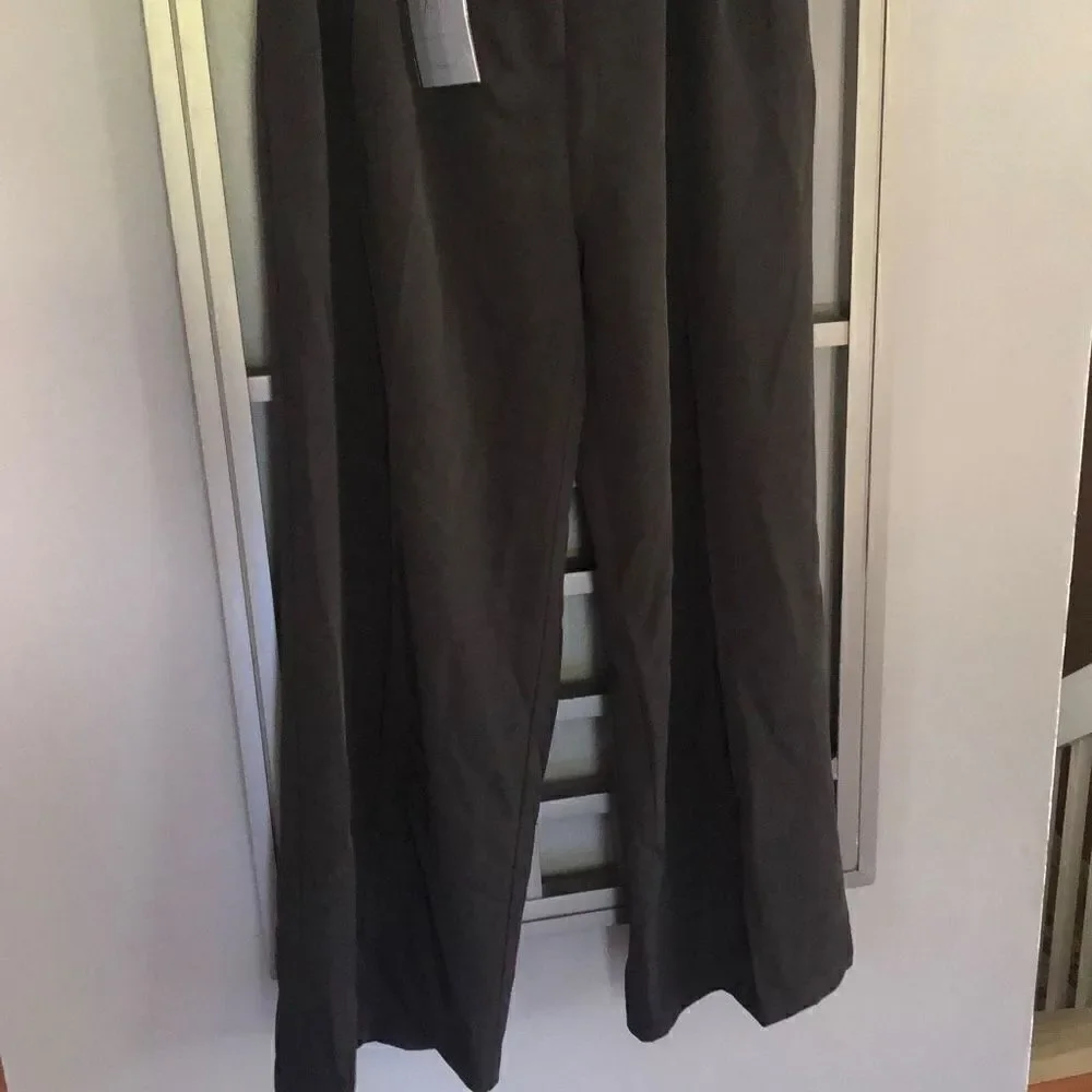 NWT Funyyzo Black wide leg pants pleated front. Size L. - Picture 6 of 7